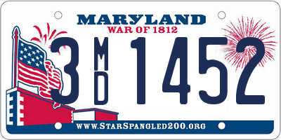 MD license plate 3MD1452