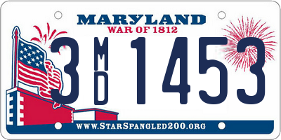 MD license plate 3MD1453