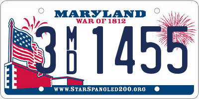 MD license plate 3MD1455