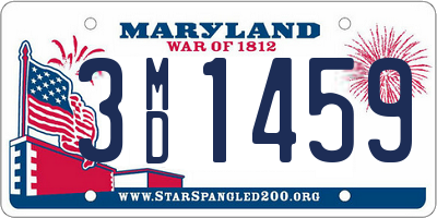 MD license plate 3MD1459