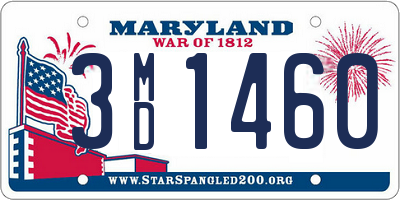 MD license plate 3MD1460