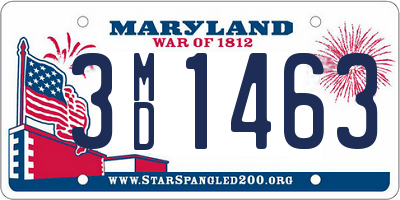 MD license plate 3MD1463