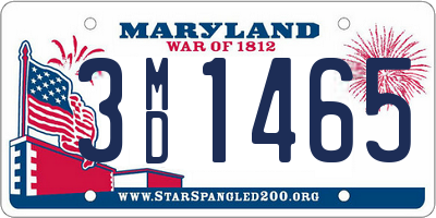 MD license plate 3MD1465