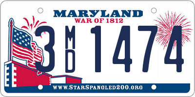 MD license plate 3MD1474