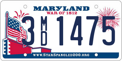 MD license plate 3MD1475