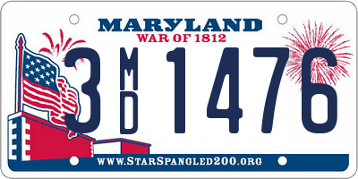 MD license plate 3MD1476