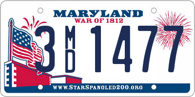 MD license plate 3MD1477