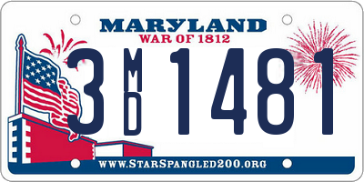 MD license plate 3MD1481