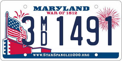 MD license plate 3MD1491