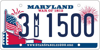 MD license plate 3MD1500