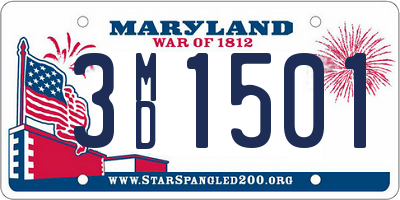 MD license plate 3MD1501