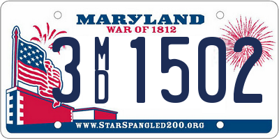 MD license plate 3MD1502