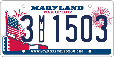 MD license plate 3MD1503