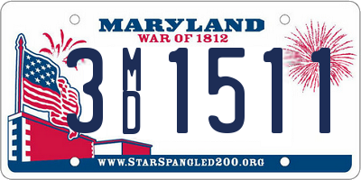 MD license plate 3MD1511