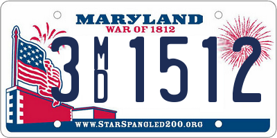 MD license plate 3MD1512