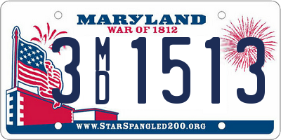 MD license plate 3MD1513