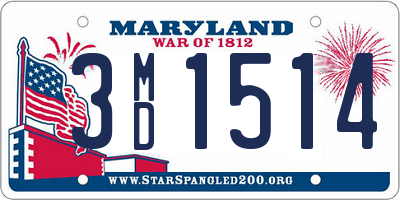 MD license plate 3MD1514