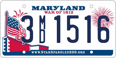 MD license plate 3MD1516