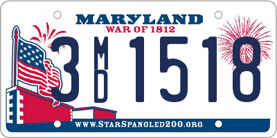 MD license plate 3MD1518