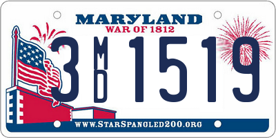 MD license plate 3MD1519