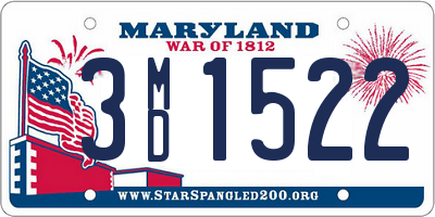 MD license plate 3MD1522