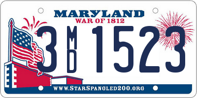 MD license plate 3MD1523