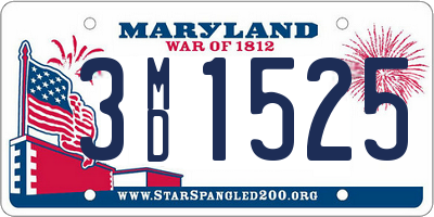 MD license plate 3MD1525