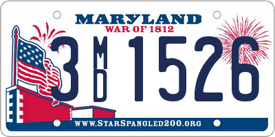 MD license plate 3MD1526