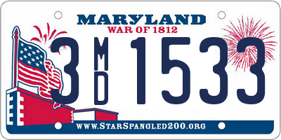 MD license plate 3MD1533