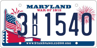 MD license plate 3MD1540