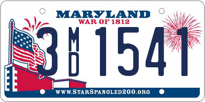 MD license plate 3MD1541