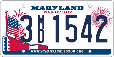 MD license plate 3MD1542