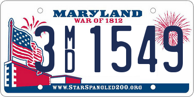 MD license plate 3MD1549