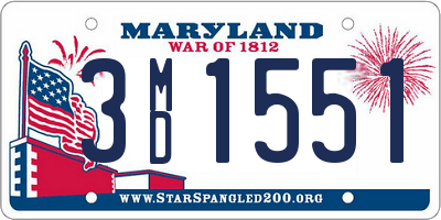 MD license plate 3MD1551