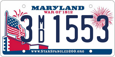 MD license plate 3MD1553