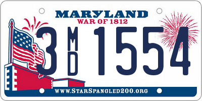 MD license plate 3MD1554