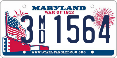 MD license plate 3MD1564