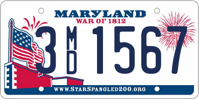 MD license plate 3MD1567