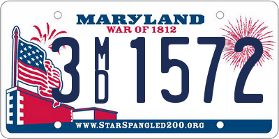 MD license plate 3MD1572