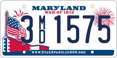 MD license plate 3MD1575