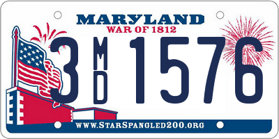 MD license plate 3MD1576