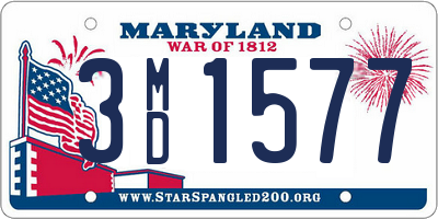 MD license plate 3MD1577