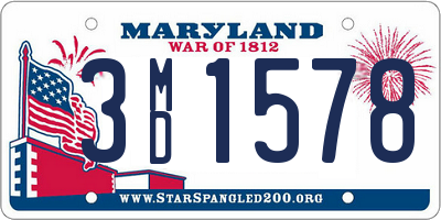 MD license plate 3MD1578