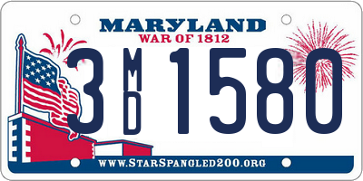 MD license plate 3MD1580