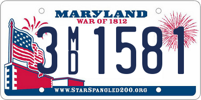 MD license plate 3MD1581