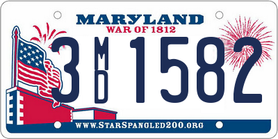 MD license plate 3MD1582