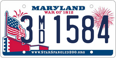 MD license plate 3MD1584