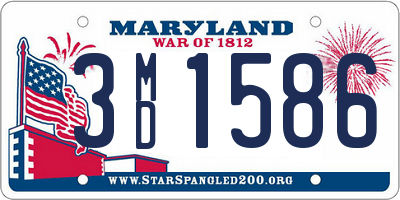 MD license plate 3MD1586