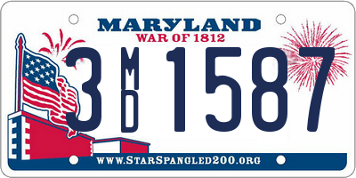 MD license plate 3MD1587