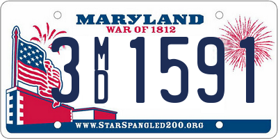 MD license plate 3MD1591